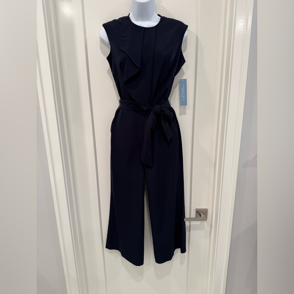 NWT XS Petite navy blue London Times Women's Blue jumpsuit
